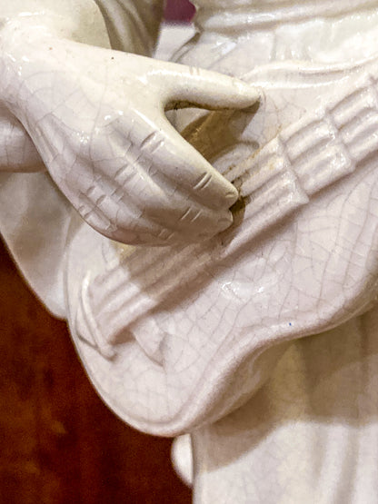 Vintage Frederick Cooper Blanc de Chine Ceramic Musician Figural Table Lamp