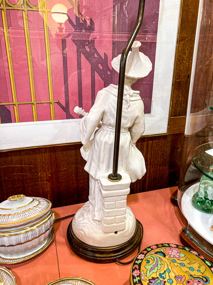 Vintage Frederick Cooper Blanc de Chine Ceramic Musician Figural Table Lamp