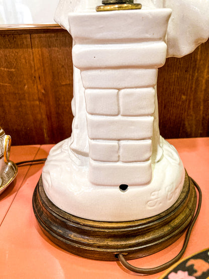 Vintage Frederick Cooper Blanc de Chine Ceramic Musician Figural Table Lamp