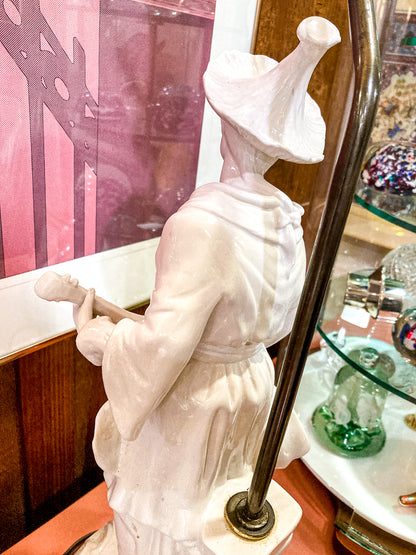 Vintage Frederick Cooper Blanc de Chine Ceramic Musician Figural Table Lamp