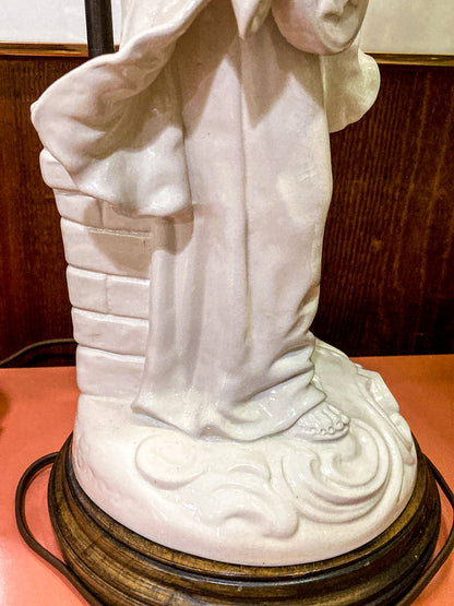 Vintage Frederick Cooper Blanc de Chine Ceramic Musician Figural Table Lamp