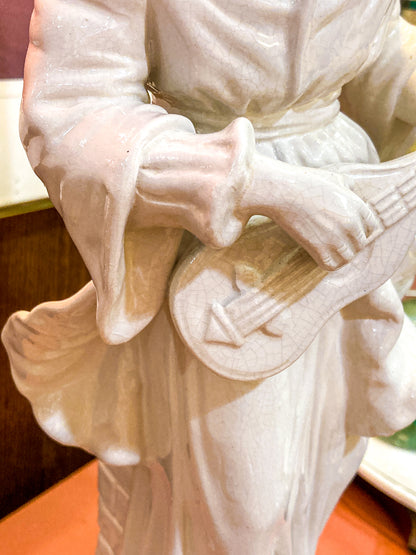 Vintage Frederick Cooper Blanc de Chine Ceramic Musician Figural Table Lamp