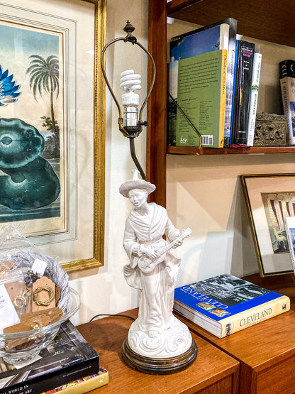 Vintage Frederick Cooper Blanc de Chine Ceramic Musician Figural Table Lamp