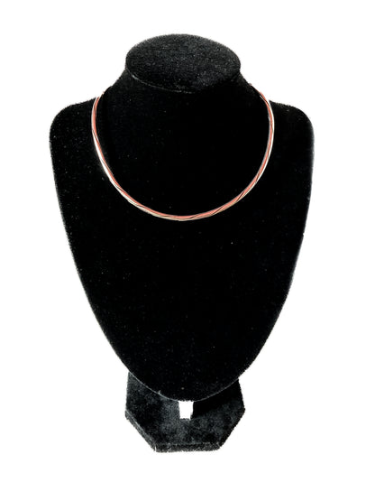 Vintage Georg Jensen Sterling Silver Twist Choker Neck Ring Necklace