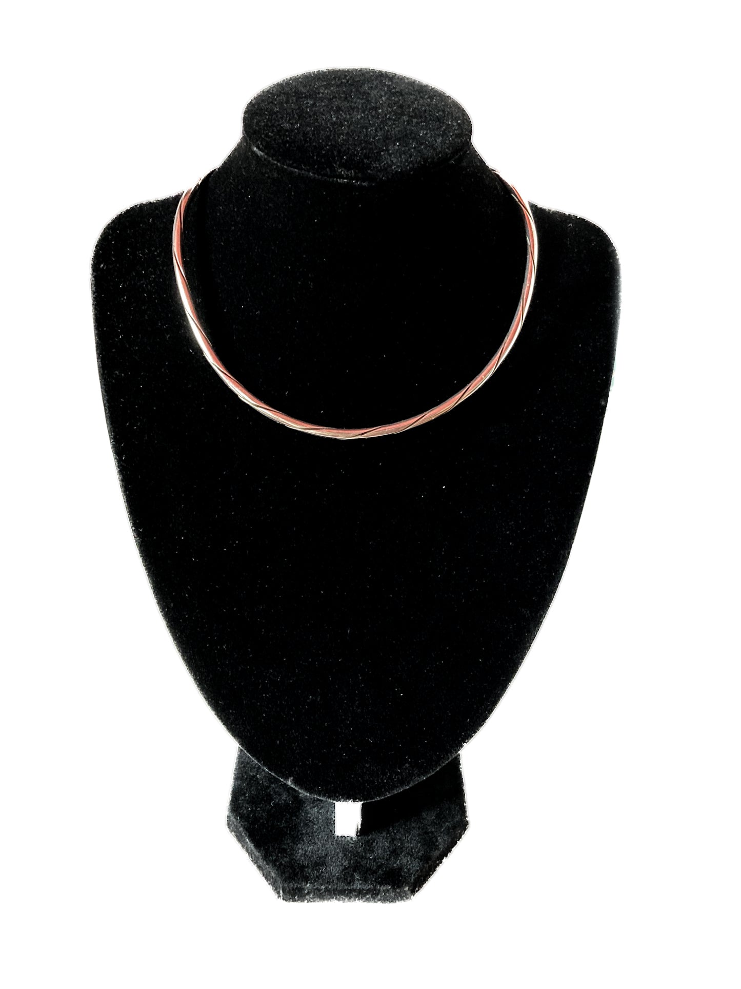 Vintage Georg Jensen Sterling Silver Twist Choker Neck Ring Necklace