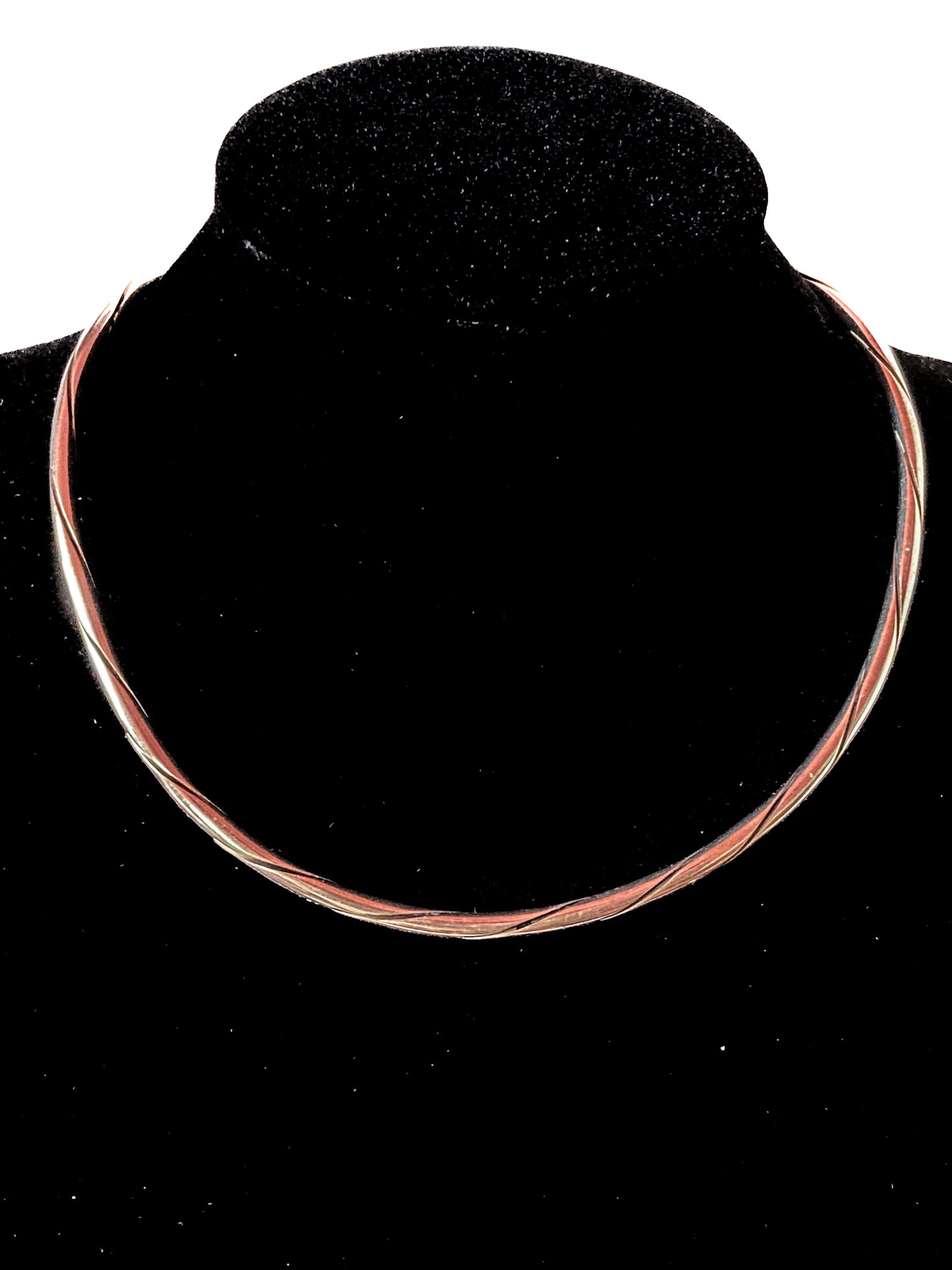 Vintage Georg Jensen Sterling Silver Twist Choker Neck Ring Necklace