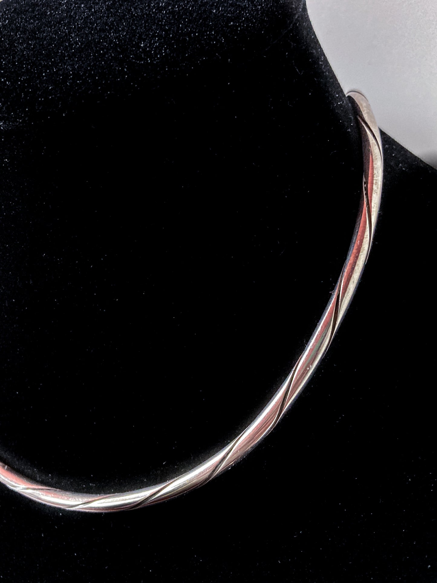 Vintage Georg Jensen Sterling Silver Twist Choker Neck Ring Necklace