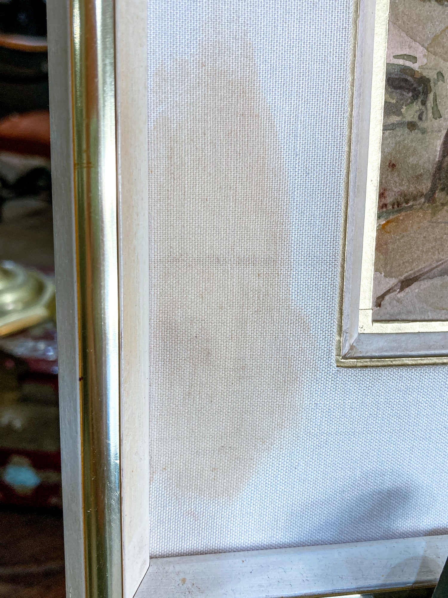 Vintage Georges Audureau (1896-1986) Parisian River Scene Framed Watercolor Painting