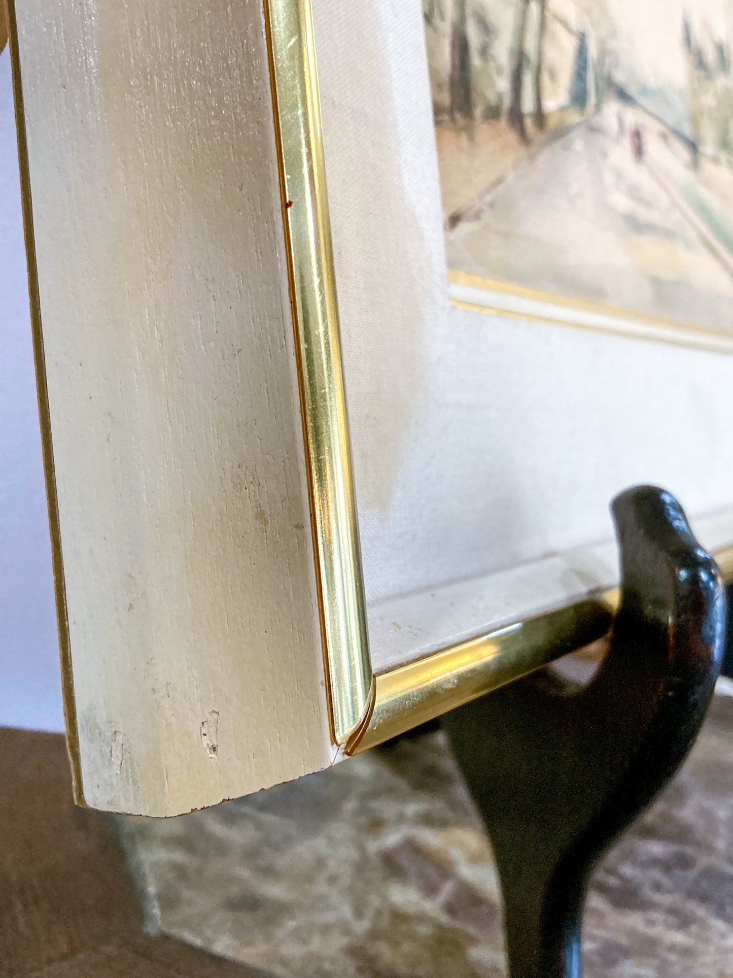 Vintage Georges Audureau (1896-1986) Parisian River Scene Framed Watercolor Painting