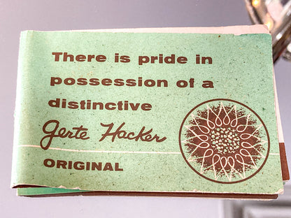 Vintage Gerte Hacker (1911-2000) Yellow Floral Enameled Copper Brooch Earring Set