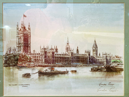 Vintage Gordon Somers The Houses of Parliament London Framed Print