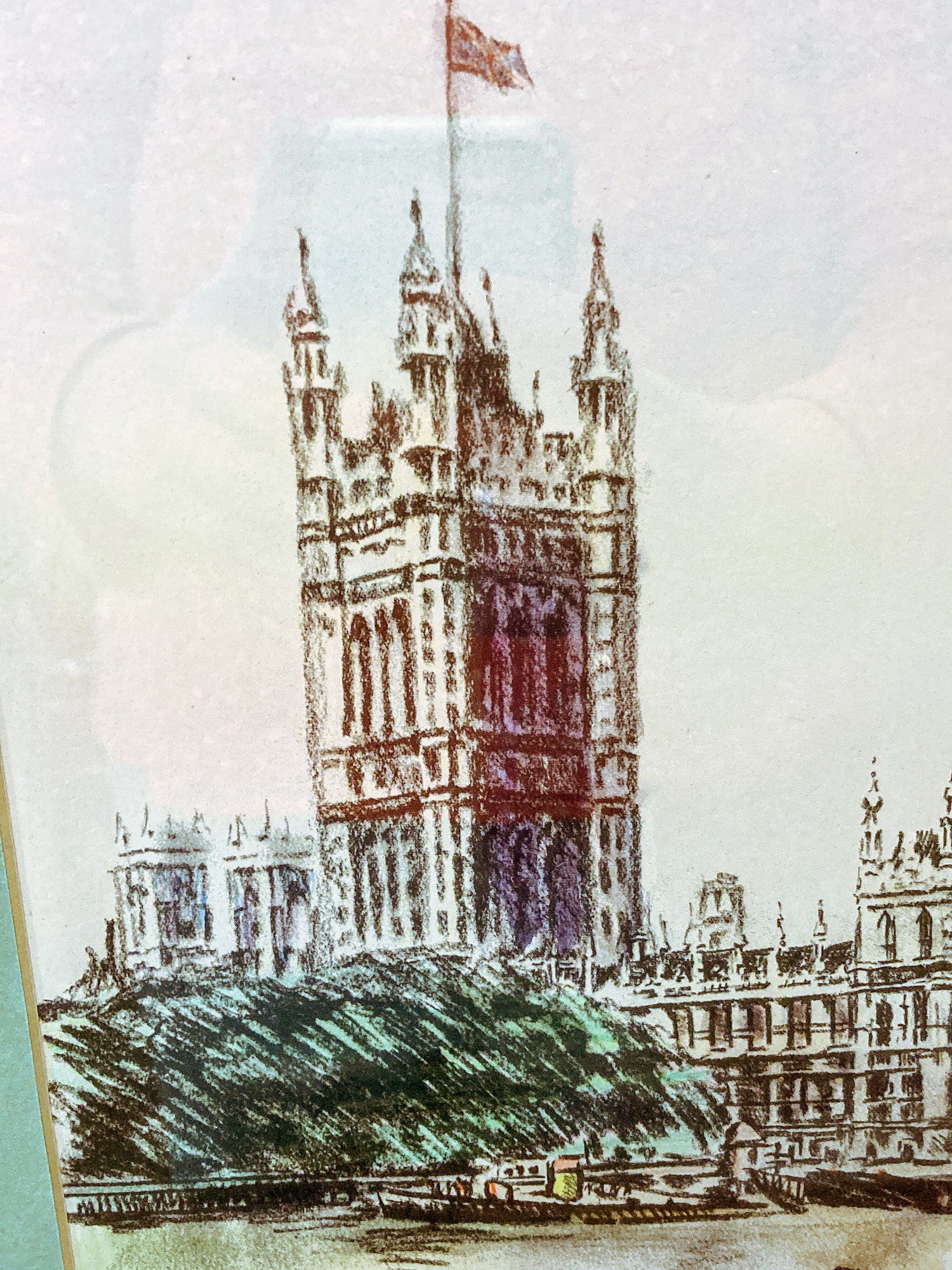 Vintage Gordon Somers The Houses of Parliament London Framed Print