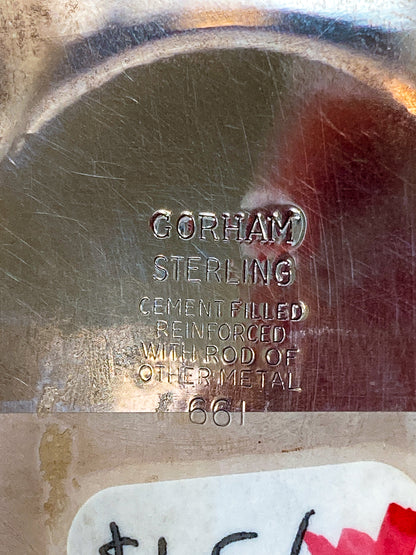 Vintage Gorham Sterling Silver Cement-Filled Pair Circular Candlesticks