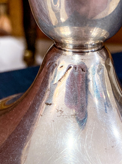 Vintage Gorham Sterling Silver Cement-Filled Pair Circular Candlesticks