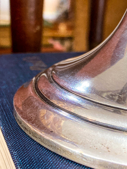 Vintage Gorham Sterling Silver Cement-Filled Pair Circular Candlesticks