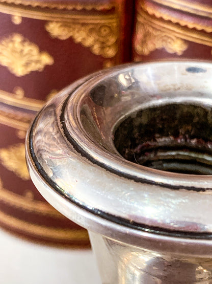 Vintage Gorham Sterling Silver Cement-Filled Pair Circular Candlesticks