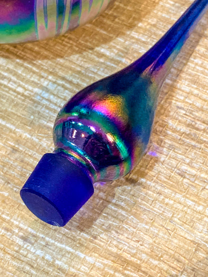 Vintage Hand Blown Iridescent Bleeding Heart Glasshouse Studio Perfume Bottle