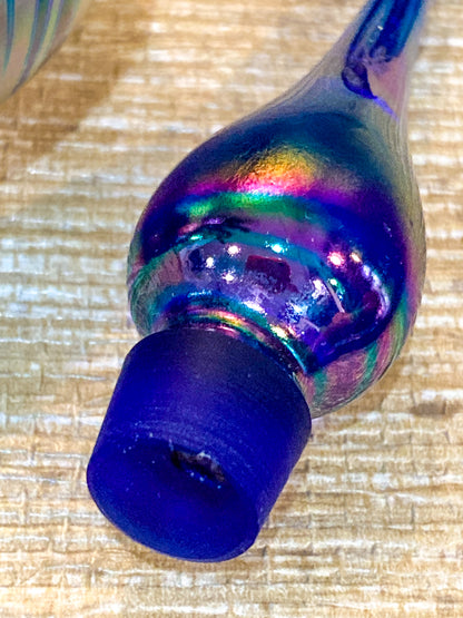 Vintage Hand Blown Iridescent Bleeding Heart Glasshouse Studio Perfume Bottle