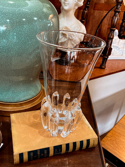 Vintage Handblown George Thompson Steuben Clear Glass Art Vase