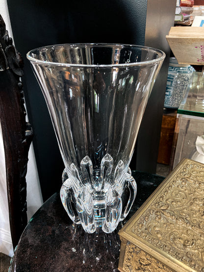 Vintage Handblown George Thompson Steuben Clear Glass Art Vase