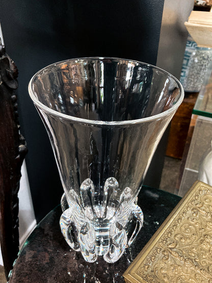 Vintage Handblown George Thompson Steuben Clear Glass Art Vase