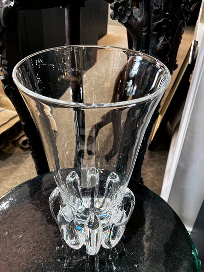 Vintage Handblown George Thompson Steuben Clear Glass Art Vase