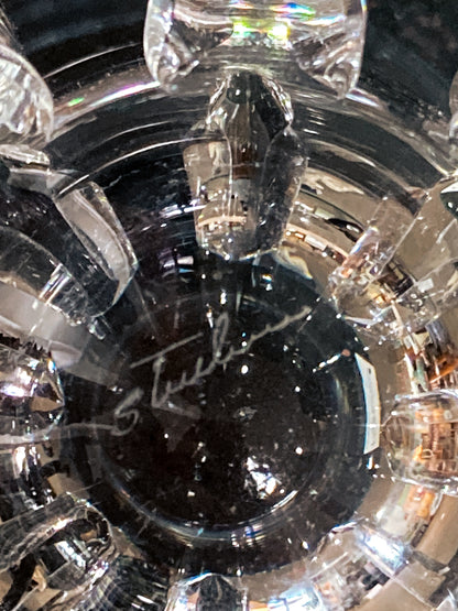 Vintage Handblown George Thompson Steuben Clear Glass Art Vase