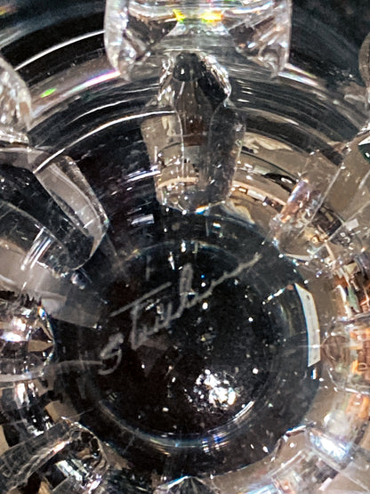 Vintage Handblown George Thompson Steuben Clear Glass Art Vase