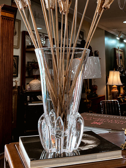 Vintage Handblown George Thompson Steuben Clear Glass Art Vase