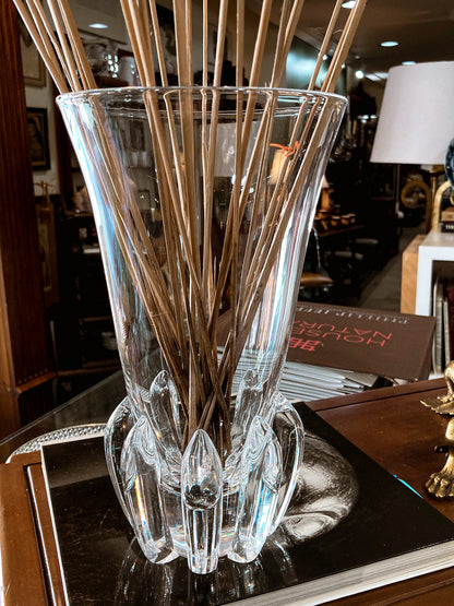 Vintage Handblown George Thompson Steuben Clear Glass Art Vase