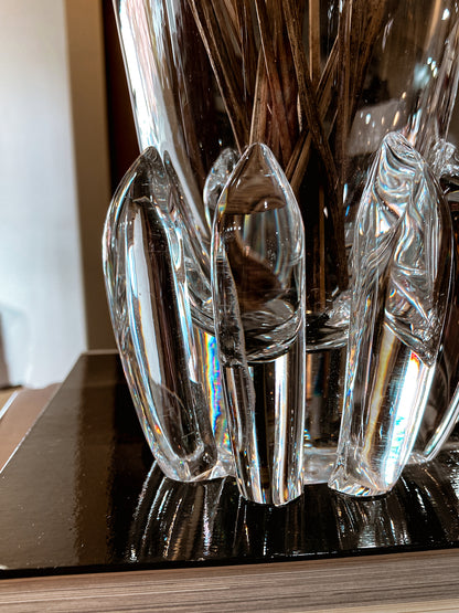 Vintage Handblown George Thompson Steuben Clear Glass Art Vase