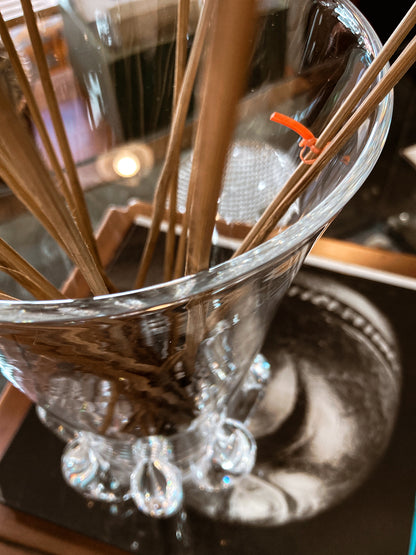 Vintage Handblown George Thompson Steuben Clear Glass Art Vase