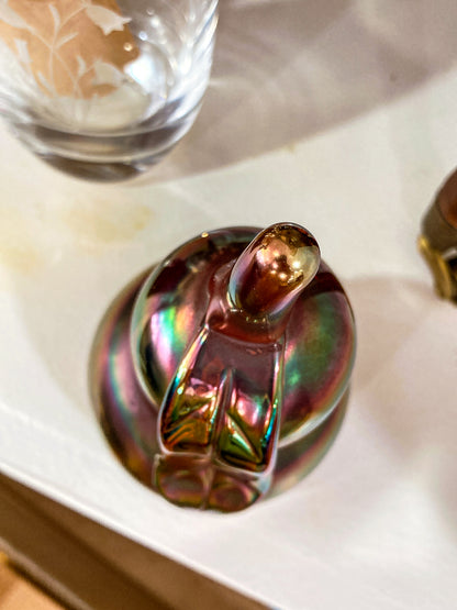 Vintage Handblown St. Clair Iridescent Pear Large Glass Paperweight