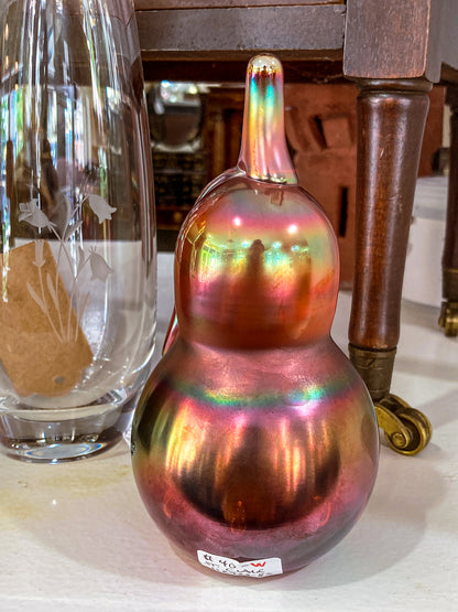 Vintage Handblown St. Clair Iridescent Pear Large Glass Paperweight