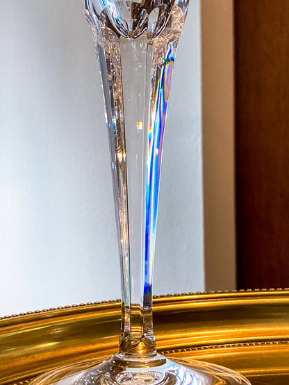 Waterford Happiness Millennium Series Crystal Champagne Flutes Glassware Pair