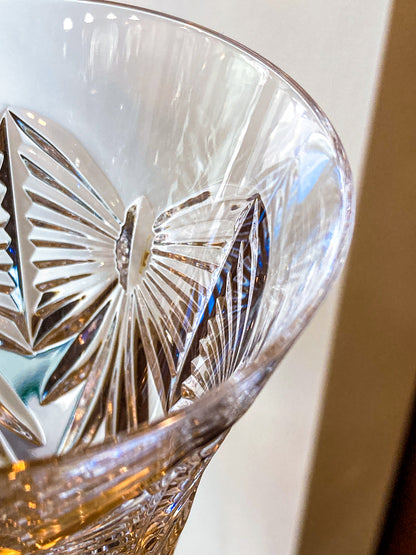 Waterford Happiness Millennium Series Crystal Champagne Flutes Glassware Pair