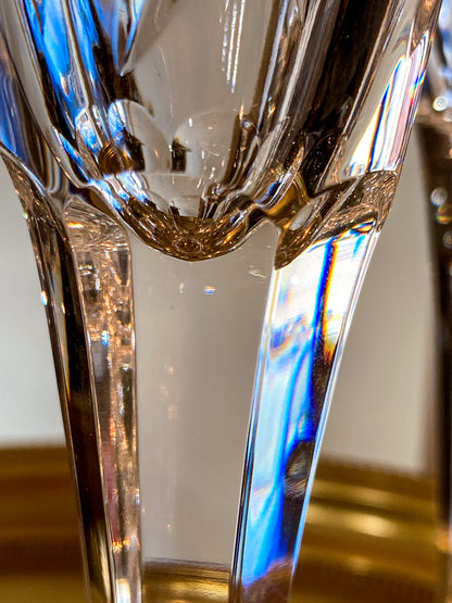 Waterford Happiness Millennium Series Crystal Champagne Flutes Glassware Pair