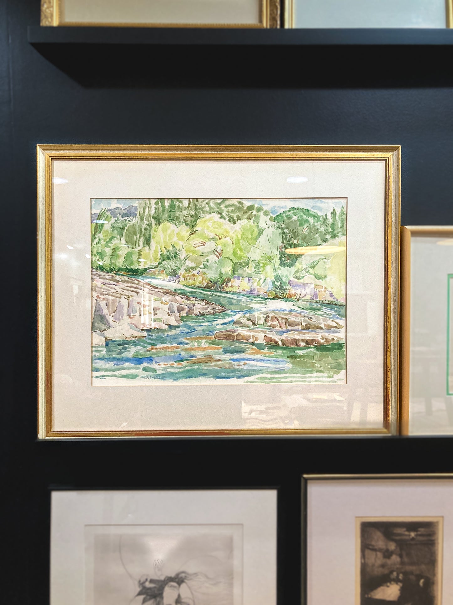 Vintage Harry Widman (1929-2014) Watercolor Landscape Framed Painting
