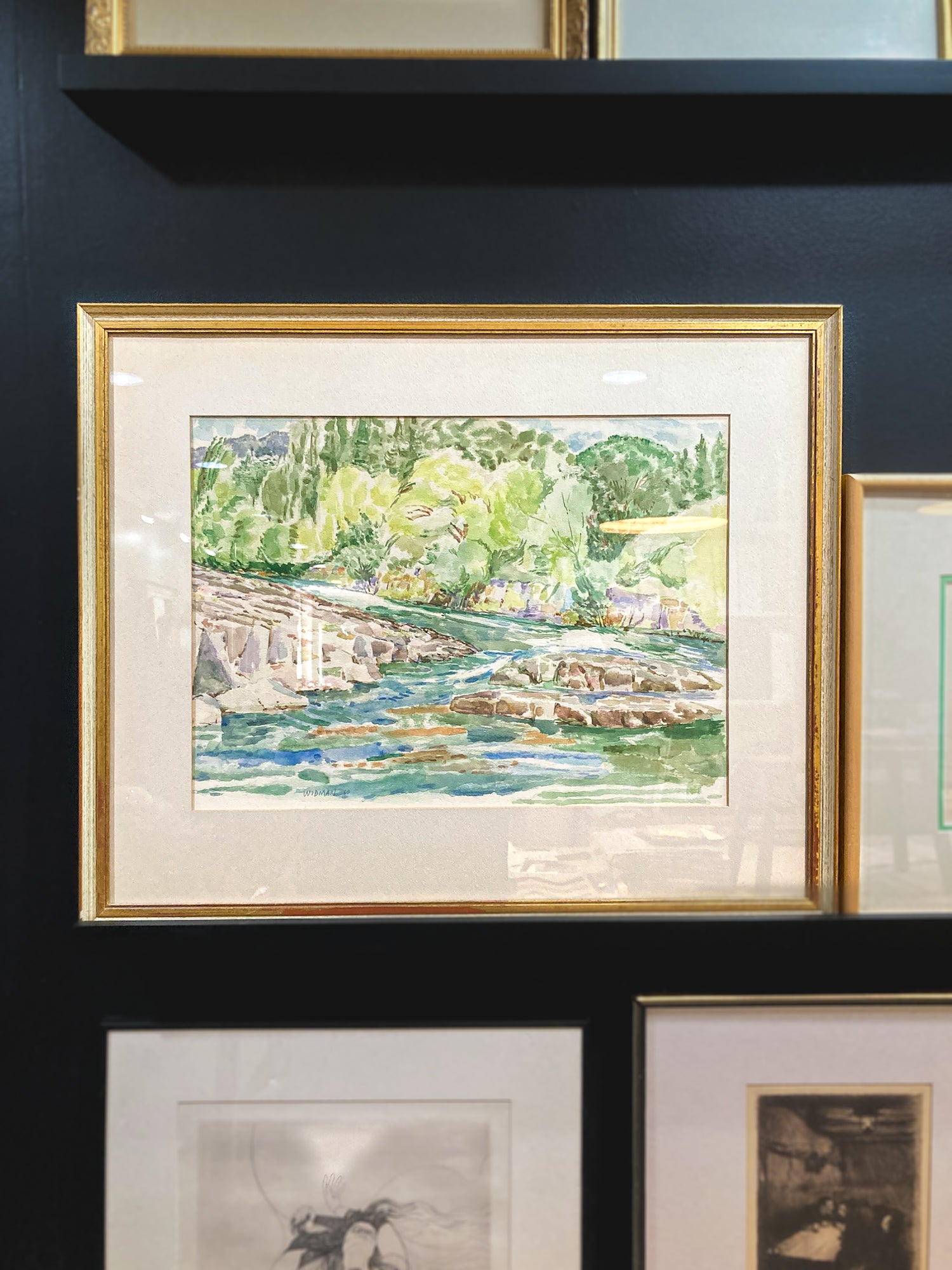 Vintage Harry Widman (1929-2014) Watercolor Landscape Framed Painting