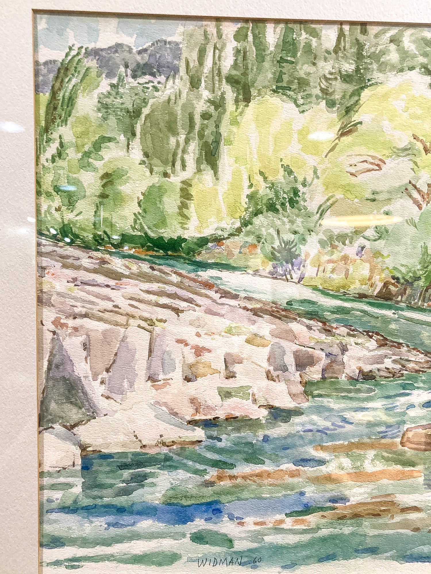 Vintage Harry Widman (1929-2014) Watercolor Landscape Framed Painting
