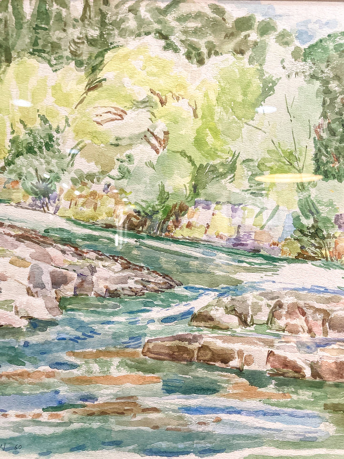 Vintage Harry Widman (1929-2014) Watercolor Landscape Framed Painting