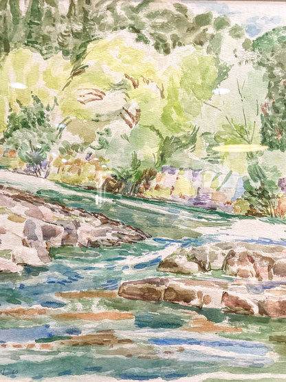Vintage Harry Widman (1929-2014) Watercolor Landscape Framed Painting