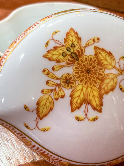 Vintage Herend Hand Painted Autumn Chinese Bouquet Heart Porcelain Box