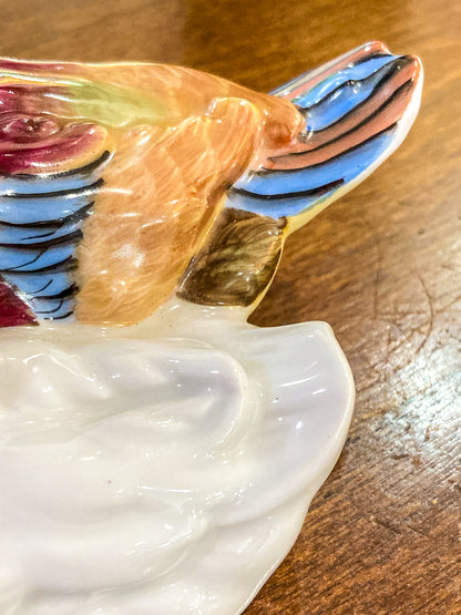 Vintage Herend Hand Painted Courting Duck Pair Hungarian Porcelain Figurine