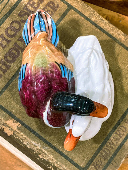 Vintage Herend Hand Painted Courting Duck Pair Hungarian Porcelain Figurine