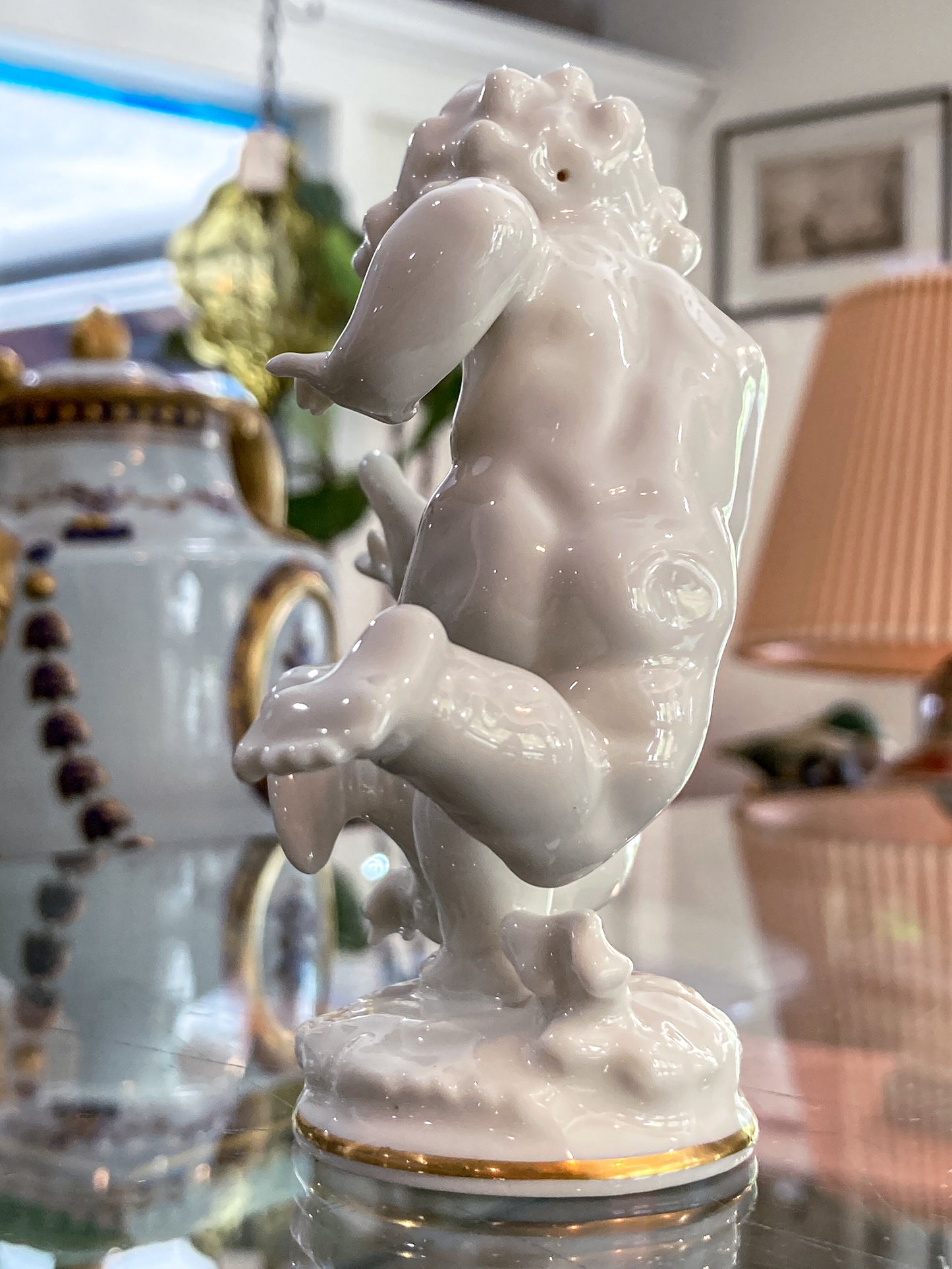 Vintage Hutschenreuther Karl Tutter Putto Chasing Goose Porcelain Figurine