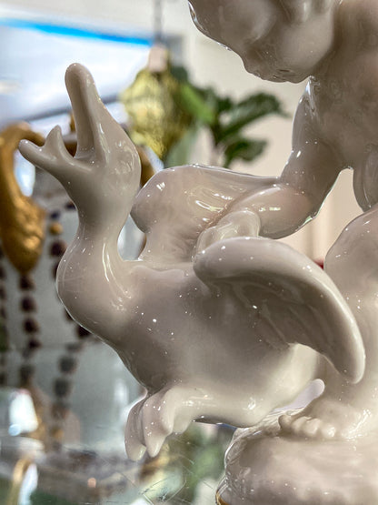 Vintage Hutschenreuther Karl Tutter Putto Chasing Goose Porcelain Figurine
