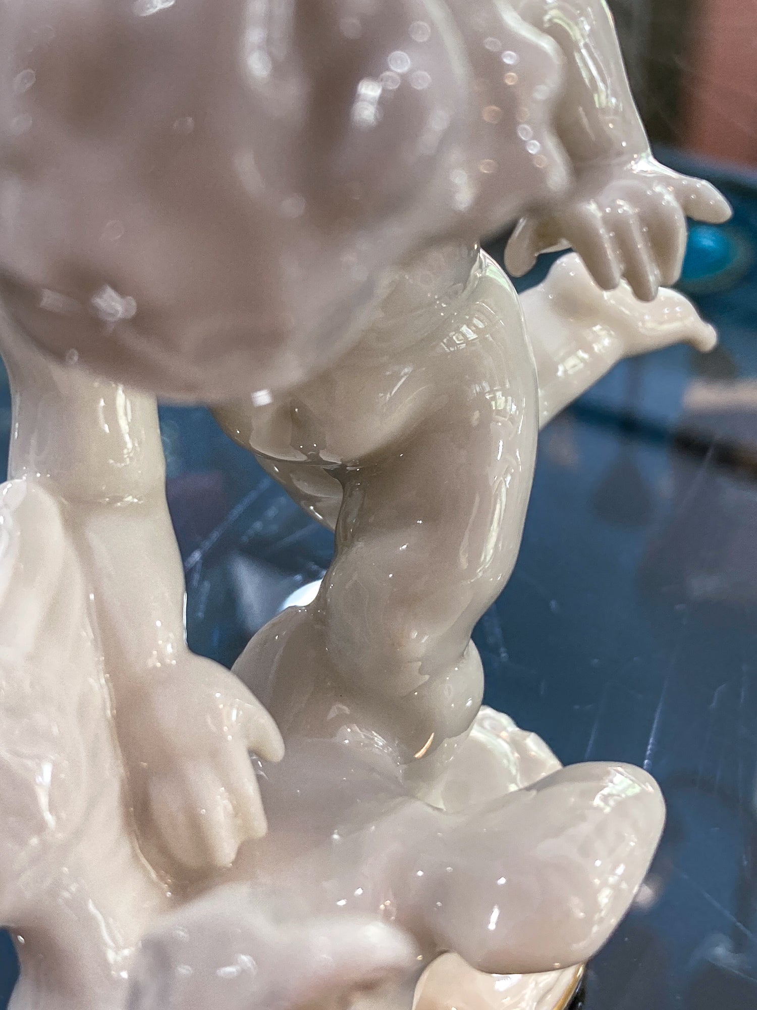 Vintage Hutschenreuther Karl Tutter Putto Chasing Goose Porcelain Figurine