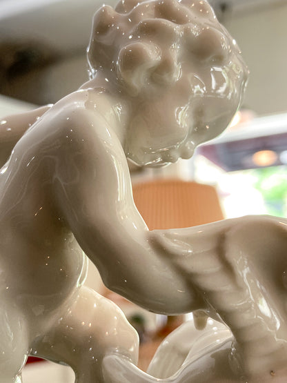 Vintage Hutschenreuther Karl Tutter Putto Chasing Goose Porcelain Figurine