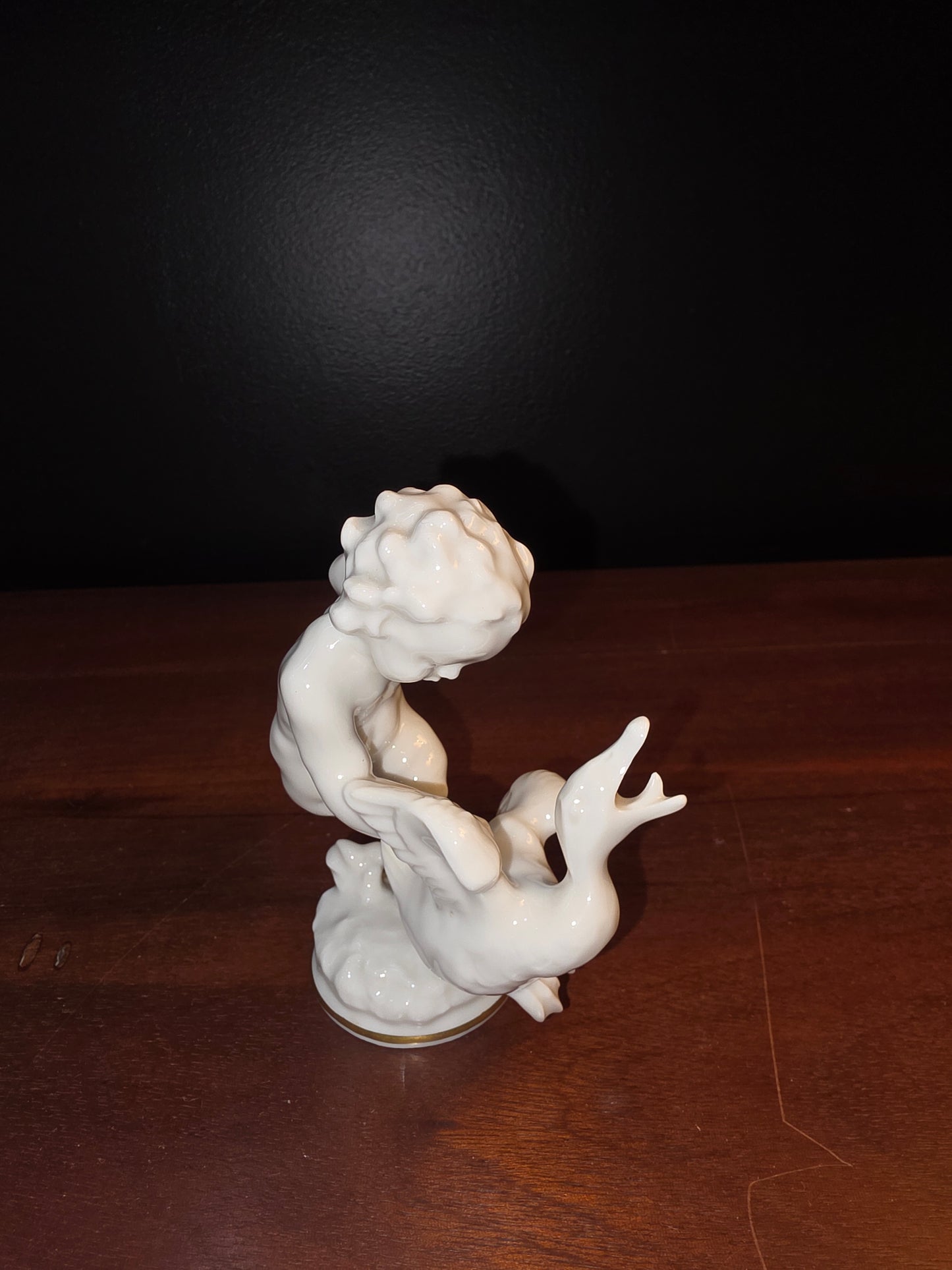 Vintage Hutschenreuther Karl Tutter Putto Chasing Goose Porcelain Figurine